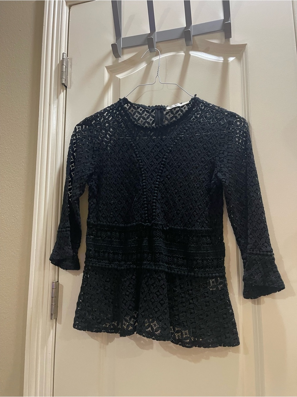 Hazel Black Lace Peplum Top